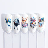 5 PCS Flamingo Nail Stickers Water Decals Cute Animals Rabbit Owl Wraps Flora Watermark Adhesive Decoration Manicure, STZ659, STZ660, STZ661, STZ662, STZ663, STZ664, STZ665, STZ666, STZ667, STZ668, STZ669, STZ670, STZ671, STZ672, STZ673