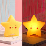 3 PCS Stars Night Light Baby Care Bedside Decoration Light, Yellow, Pink, White, Blue Yellow