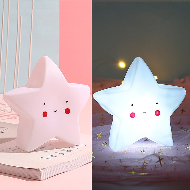 3 PCS Stars Night Light Baby Care Bedside Decoration Light, Yellow, Pink, White, Blue White