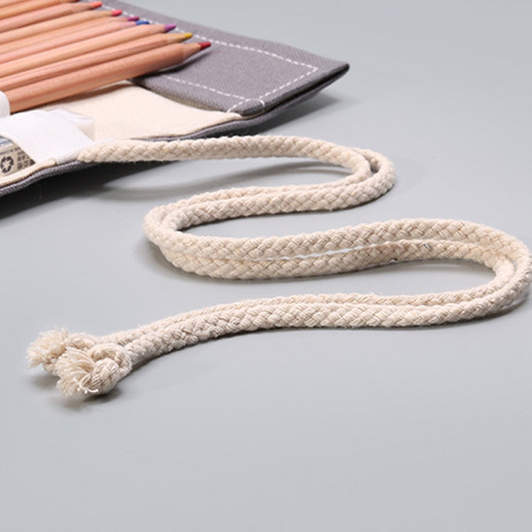 12 Holes Handmade Gray Canvula Pen Curtain Large Capacity Roller Pen Bag Color Lead Sketch Stationery Bag, 12 Holes, 24 Holes, 36 Holes, 48 Holes, 72 Holes