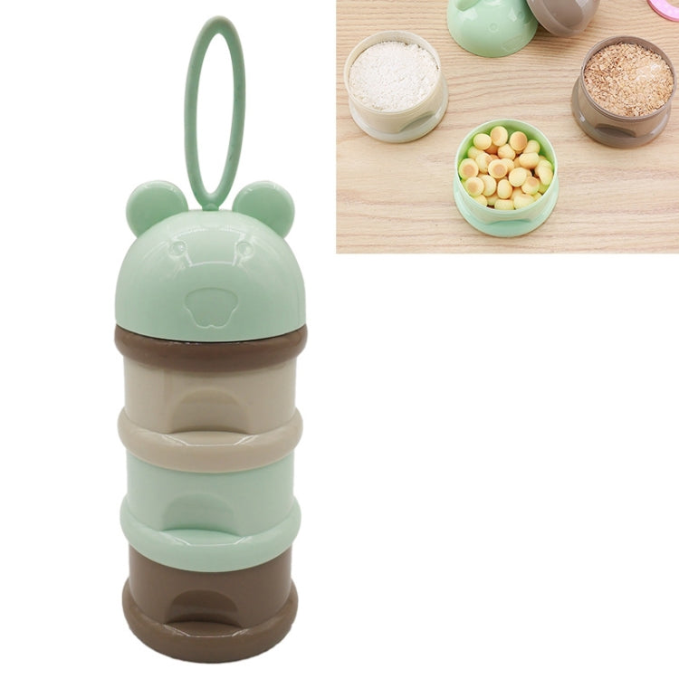 3 Layer Frog Style Portable Baby Food Storage Box Cartoon Milk Powder Box, Blue, Green, Purple Green