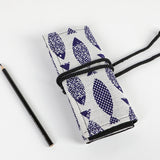 12 Holes Saury Hand Canvas Pen Curtain Color Lead Roller Pen Bag Storage Stationery Box, 12 Holes, 24 Holes, 36 Holes, 48 Holes, 72 Holes