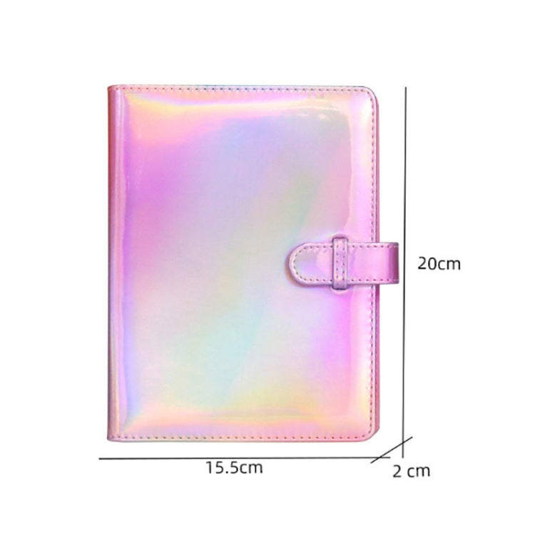 3-Inch 128-Piece PU Photo Album Laser Symphony Mini Digital Photo Storage, Illusion Silver, Illusion Pink, Illusion Purple, Oil, Air-sea Anchor