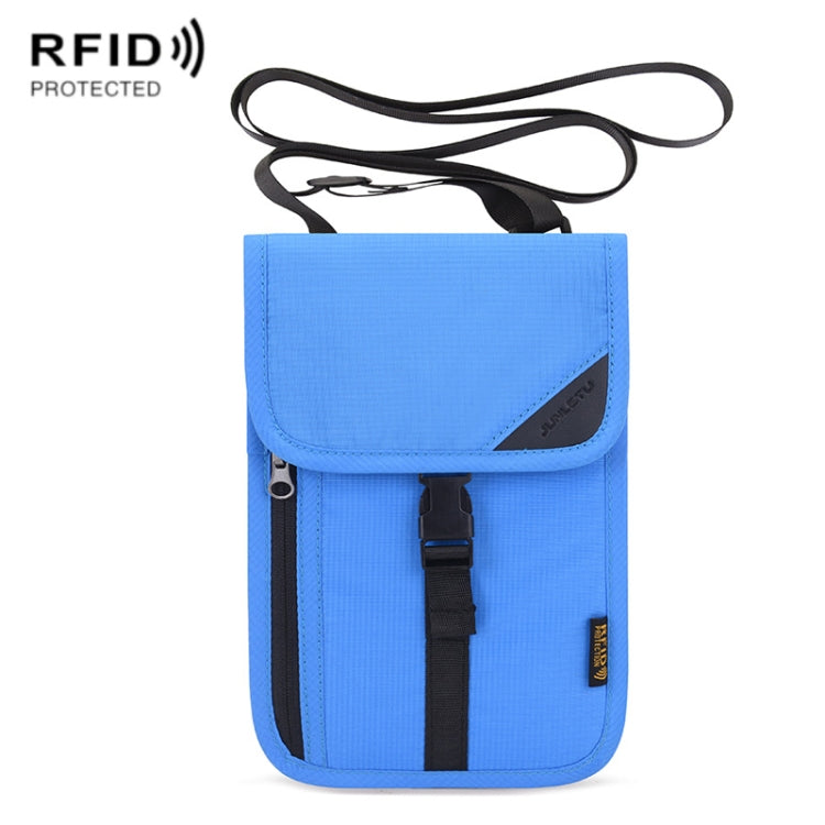 1062 Travel Passport Bag RFID Multi-Function Document Holder Hanging Neck Ticket Protective Case, 1062 Gray, 1062 Rose Red, 1062 Blue, 1062 Purple, 1062 Black, 1062 Light Grey 1062 Blue Blue