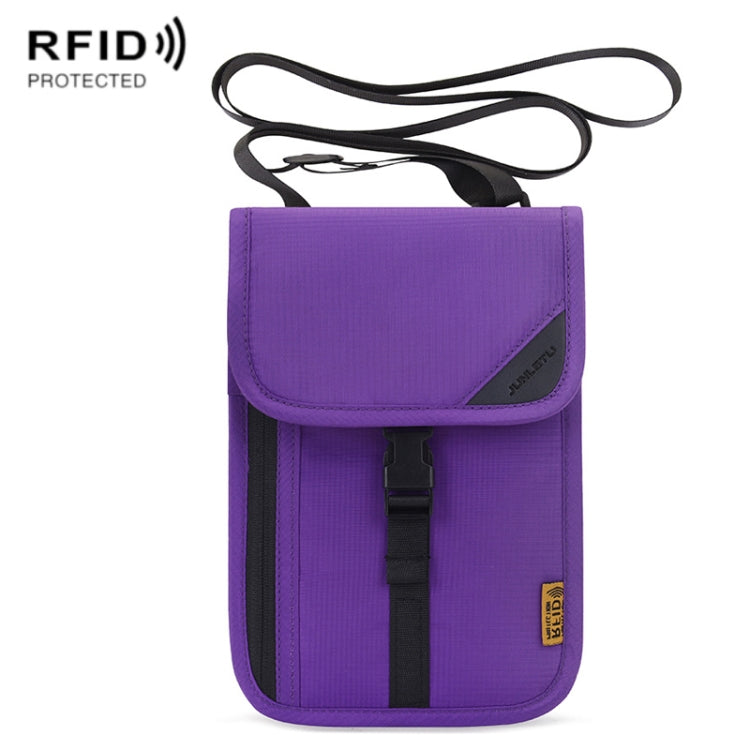 1062 Travel Passport Bag RFID Multi-Function Document Holder Hanging Neck Ticket Protective Case, 1062 Gray, 1062 Rose Red, 1062 Blue, 1062 Purple, 1062 Black, 1062 Light Grey 1062 Purple Purple