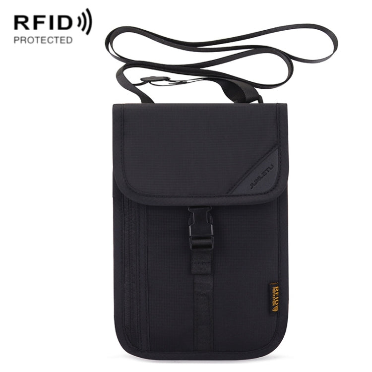 1062 Travel Passport Bag RFID Multi-Function Document Holder Hanging Neck Ticket Protective Case, 1062 Gray, 1062 Rose Red, 1062 Blue, 1062 Purple, 1062 Black, 1062 Light Grey 1062 Black Black