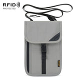 1062 Travel Passport Bag RFID Multi-Function Document Holder Hanging Neck Ticket Protective Case, 1062 Gray, 1062 Rose Red, 1062 Blue, 1062 Purple, 1062 Black, 1062 Light Grey 1062 Light Grey Light Grey