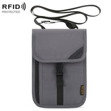 1062 Travel Passport Bag RFID Multi-Function Document Holder Hanging Neck Ticket Protective Case, 1062 Gray, 1062 Rose Red, 1062 Blue, 1062 Purple, 1062 Black, 1062 Light Grey 1062 Gray Gray