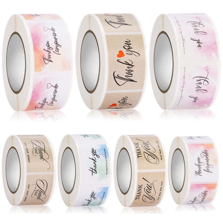 5 Rolls Thank You Label Seal Decoration Sticker, 2.5x3.7cm