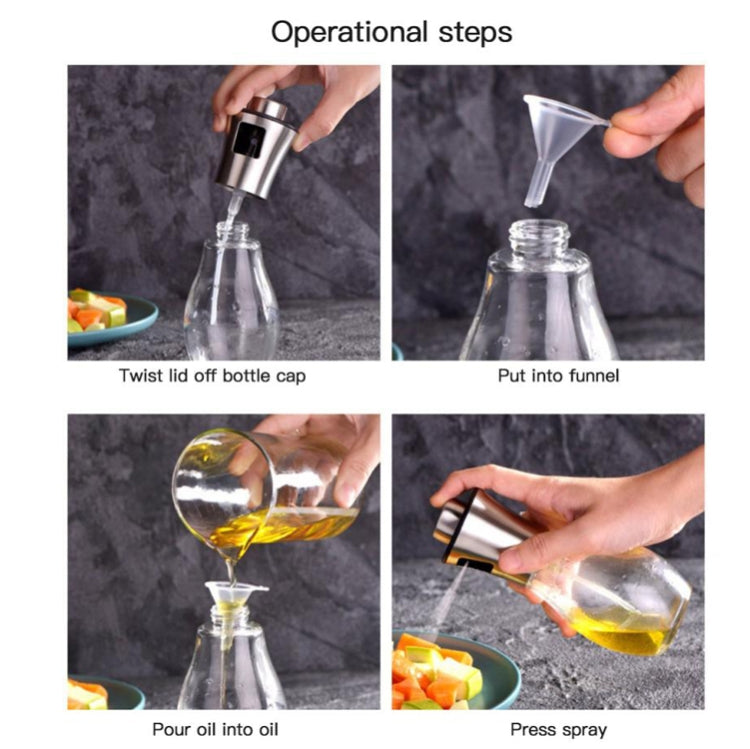 Stainless Steel Glass Bottle Barbecue Cooking Seasoning Oil Pot Sprayer Oil Injection Kettle Oil Spray Bottle, Oil Spray Bottle