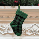 Knitted Christmas Stocking Decoration Pendant Child Acrylic Candy Gift Bag, Red, Green, White