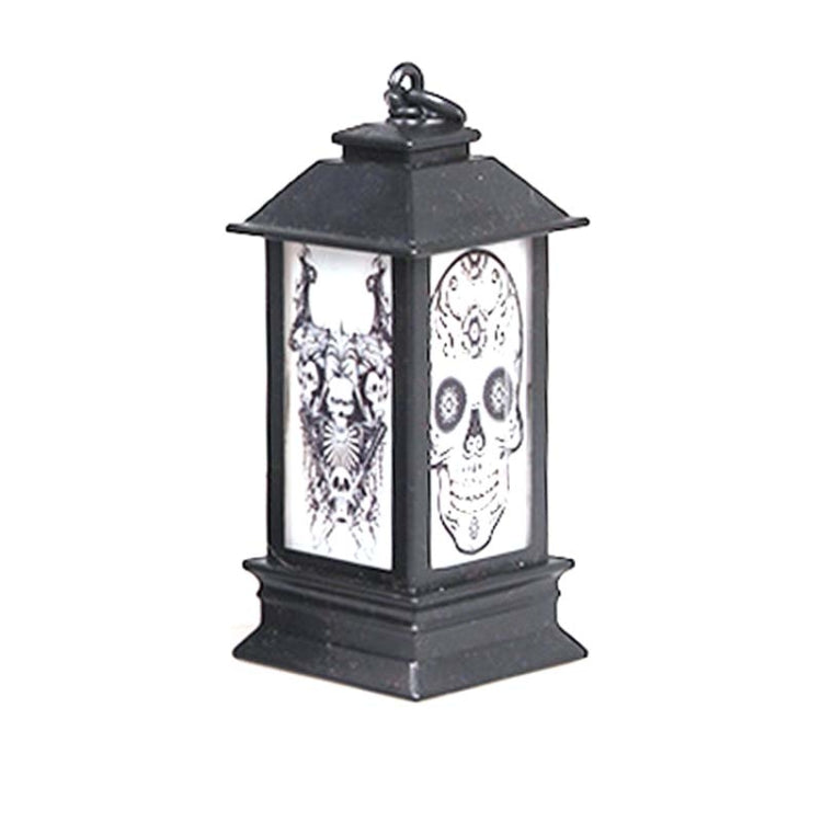 4 PCS Halloween Window Decoration Props Fecoration Small Oil Lamp Wind Lamp Luminous Ornaments, Hooded Pumpkin, Ghost Head, Pumpkin, Ghost