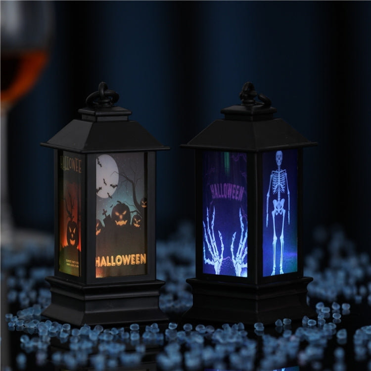 4 PCS Halloween Window Decoration Props Fecoration Small Oil Lamp Wind Lamp Luminous Ornaments, Hooded Pumpkin, Ghost Head, Pumpkin, Ghost