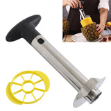 2 PCS Stainless Steel Pineapple Peeler Slicers Fruit Cutter Kitchen Tools, Pineapple Corer Slicer (Black handle), Pineapple Corer Slicer (Yellow handle), Pineapple Corer Slicer (Fruit Green handle) Pineapple Corer Slicer (Black handle) Black handle