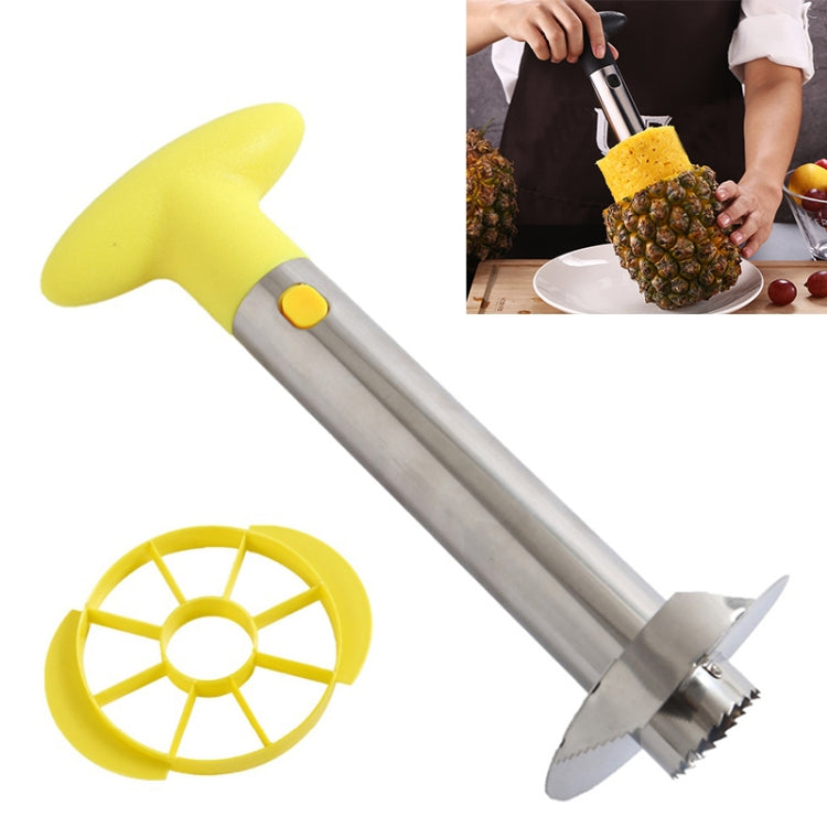 2 PCS Stainless Steel Pineapple Peeler Slicers Fruit Cutter Kitchen Tools, Pineapple Corer Slicer (Black handle), Pineapple Corer Slicer (Yellow handle), Pineapple Corer Slicer (Fruit Green handle) Pineapple Corer Slicer (Yellow handle) Yellow handle