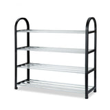 Black Corridor Easy Disassembly Doorway Compartment Iron Floor Shoe Rack, Triple S, Triple L