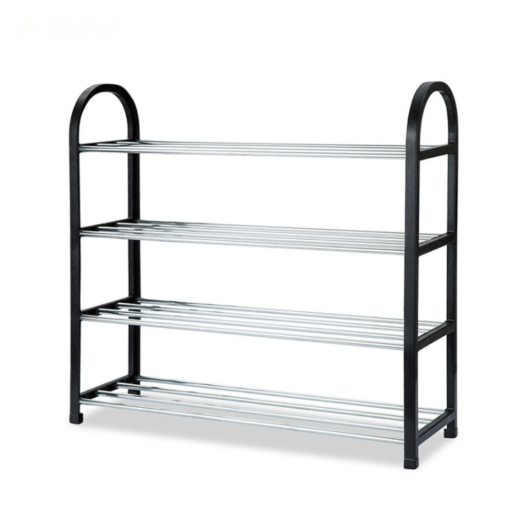 Black Corridor Easy Disassembly Doorway Compartment Iron Floor Shoe Rack, Triple S, Triple L