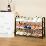 Black Corridor Easy Disassembly Doorway Compartment Iron Floor Shoe Rack, Triple S, Triple L