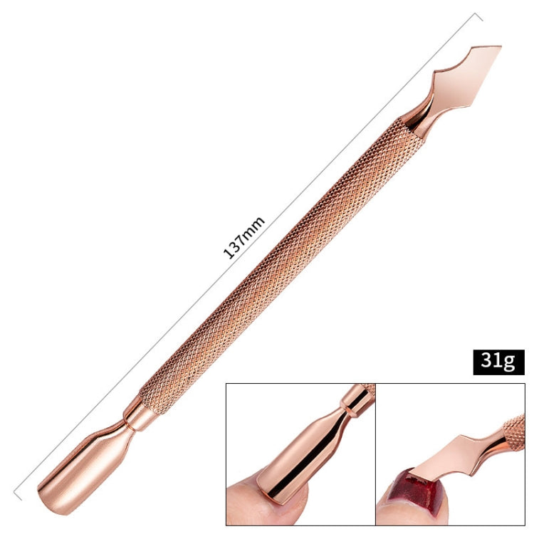 Stainless Steel Rose Gold Double-Headed Steel Push Dead Skin Scissors Nail Set,Style: D501, 01 Big Head, D501