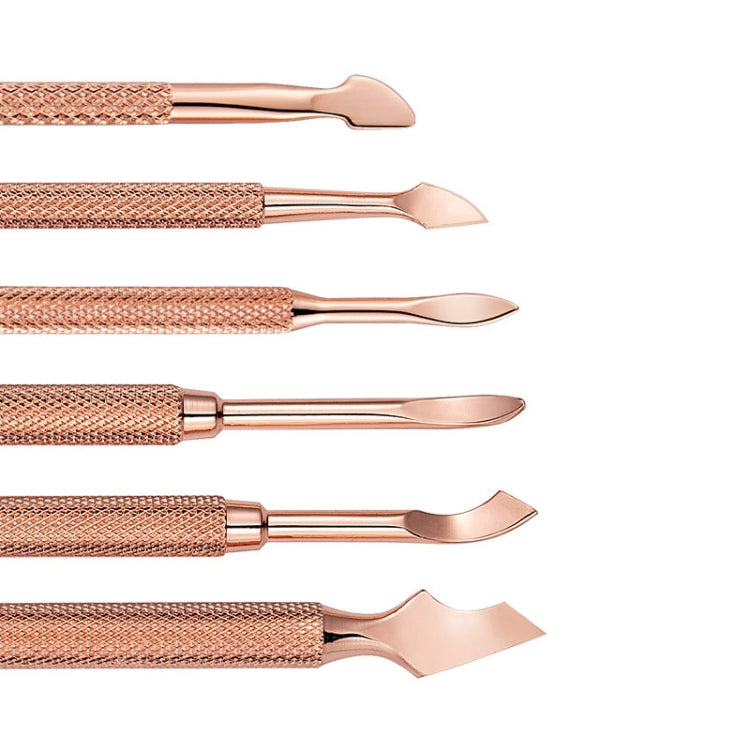 Stainless Steel Rose Gold Double-Headed Steel Push Dead Skin Scissors Nail Set,Style: D501, 01 Big Head, D501