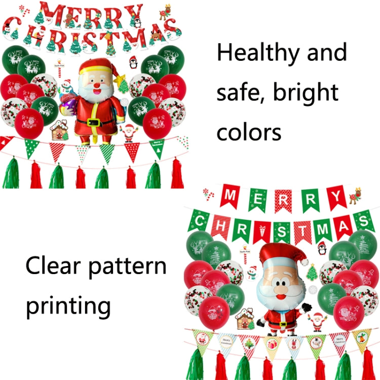 Christmas Pull Flag Aluminum Film Balloon Window Party Decoration Balloons Set, Gift, Cute Elderly