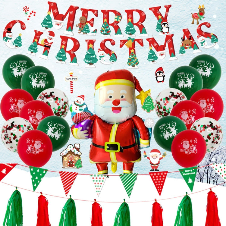 Christmas Pull Flag Aluminum Film Balloon Window Party Decoration Balloons Set, Gift, Cute Elderly
