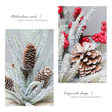 SYAF19 33cm Christmas Decorations Snow PE Mini Christmas Tree Plant, Red Fruit, Pine Cones