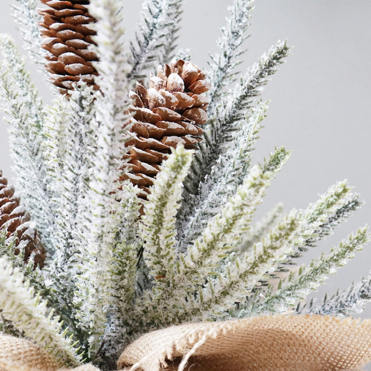 SYAF19 33cm Christmas Decorations Snow PE Mini Christmas Tree Plant, Red Fruit, Pine Cones