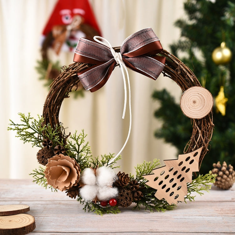 Christmas Decoration Wreath Garland Rattan Door Hanging, Red Flower, Double Clock, Chain, Gold, Double Bell Gift Pack, Big Branch, Old Man, Big Branch, Snowman, Bulls, Swan, Lemon, Cotton