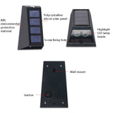 2 PCS N771 Solar Wall Light Up And Down Lights Outdoor Wall Lights Garden Light, Colorful Light, Warm+White Light