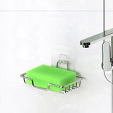 Stainless Steel Wall-Mounted Bathroom Soap Storage Rack, Style: Single Layer With Sticker, Single Layer With Sticker, Single Layer Curved With Sticker