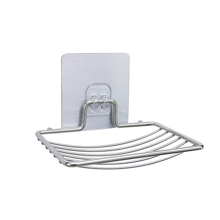Stainless Steel Wall-Mounted Bathroom Soap Storage Rack, Style: Single Layer With Sticker, Single Layer With Sticker, Single Layer Curved With Sticker