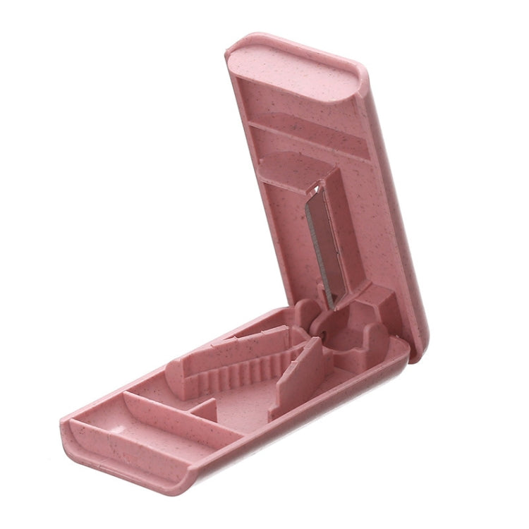 10 PCS JS010 Wheat Plastic Medicine Cutter Pill Divider, Pink, Beige, Blue