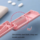 10 PCS JS010 Wheat Plastic Medicine Cutter Pill Divider, Pink, Beige, Blue