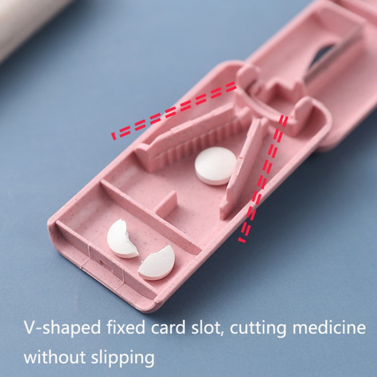10 PCS JS010 Wheat Plastic Medicine Cutter Pill Divider, Pink, Beige, Blue