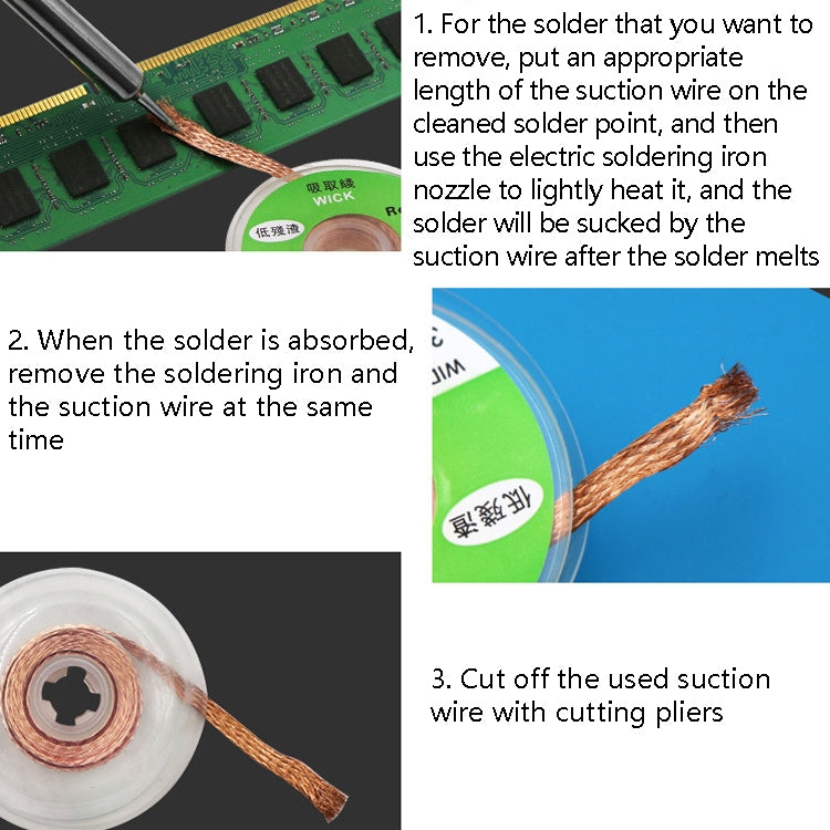 4 PCS Silk Wire Deficiency Tin With Low Residue Strip BGA To Remove Tin Welding Strip Electronic Maintenance Welding Material, CP-2015 2.0mm x 1.5m, CP-2515 2.5mm x 1.5m, CP-3015 3.0mm x 1.5m, CP-3515 3.5mm x 1.5m