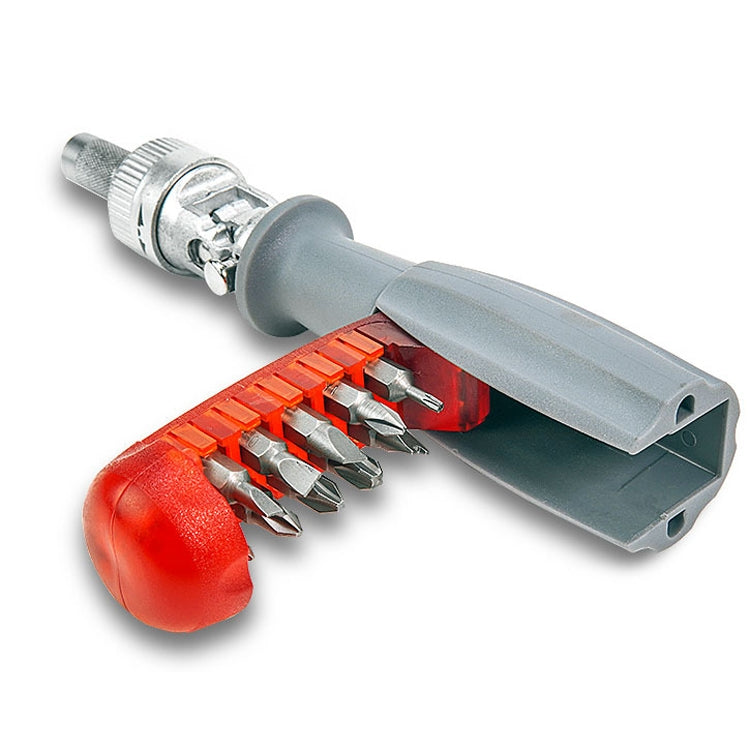 180 Degree 6.35mm Alloy Elbow Ratchet Screwdriver Set With 10 Screwdriver Bits, LT001 LT001