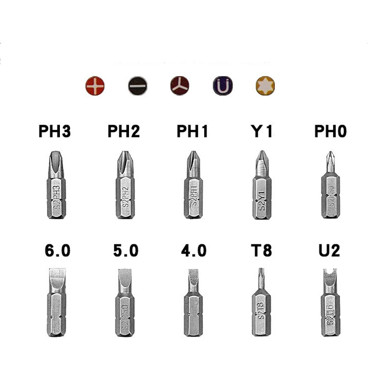 180 Degree 6.35mm Alloy Elbow Ratchet Screwdriver Set With 10 Screwdriver Bits, LT001