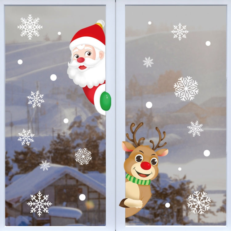 1set Christmas Window Grille Sticker Santa Claus Elk Glass Window Decoration, XC008, XC009, BQ027 XC008