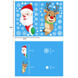 1set Christmas Window Grille Sticker Santa Claus Elk Glass Window Decoration, XC008, XC009, BQ027
