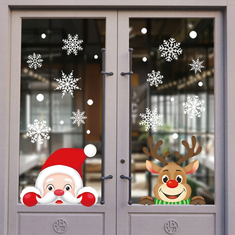 1set Christmas Window Grille Sticker Santa Claus Elk Glass Window Decoration, XC008, XC009, BQ027 XC009