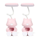 2 PCS FY6601 Cartoon Pen Holder Reading Desk Lamp LED Eye Protection Dormitory Student Bedroom Lamp, Pink, Blue, Green Pink