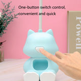 2 PCS FY6601 Cartoon Pen Holder Reading Desk Lamp LED Eye Protection Dormitory Student Bedroom Lamp, Pink, Blue, Green