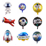 10 PCS Space Aluminum Film Balloon Children Decorate Birthday Party Decoration Balloons,Style:, Golden Space Man, Double-sided Space Man, Round Rocket, Space Rocket, Astronaut, Earth, Retro Plane, Universe, Space Birthday, Blue