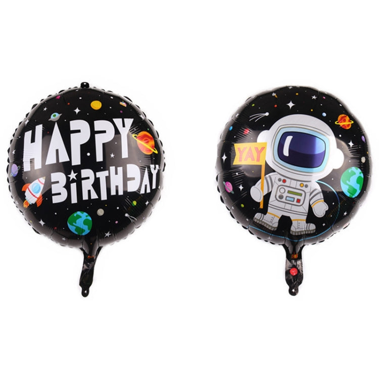 10 PCS Space Aluminum Film Balloon Children Decorate Birthday Party Decoration Balloons,Style:, Golden Space Man, Double-sided Space Man, Round Rocket, Space Rocket, Astronaut, Earth, Retro Plane, Universe, Space Birthday, Blue Double-sided Space Man