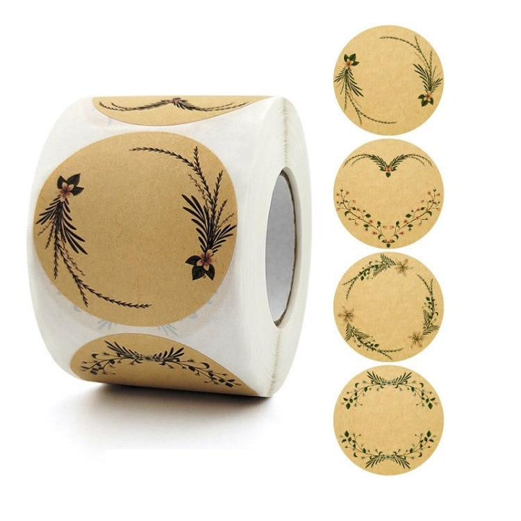 Rolled Handwritten Kraft Paper Sticker Gift Wedding Baking Decoration Label, 2 Inch / 50mm