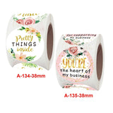 Roll Floral Thank You Stickers Wedding Party Decoration Stickers, 3.8cm / 1.5 Inch