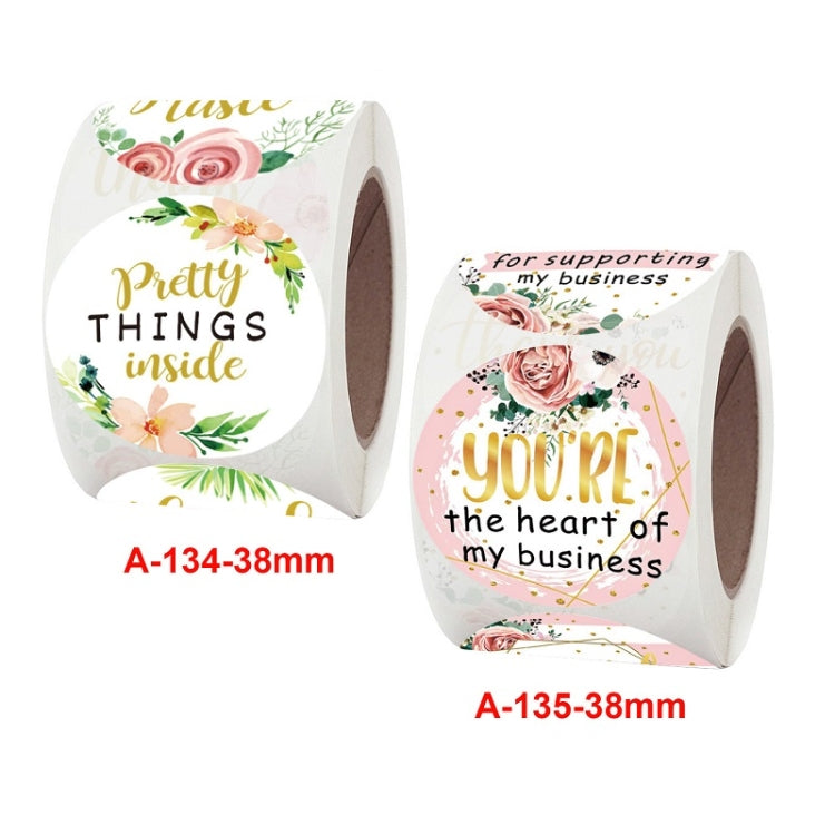 Roll Floral Thank You Stickers Wedding Party Decoration Stickers, 3.8cm / 1.5 Inch