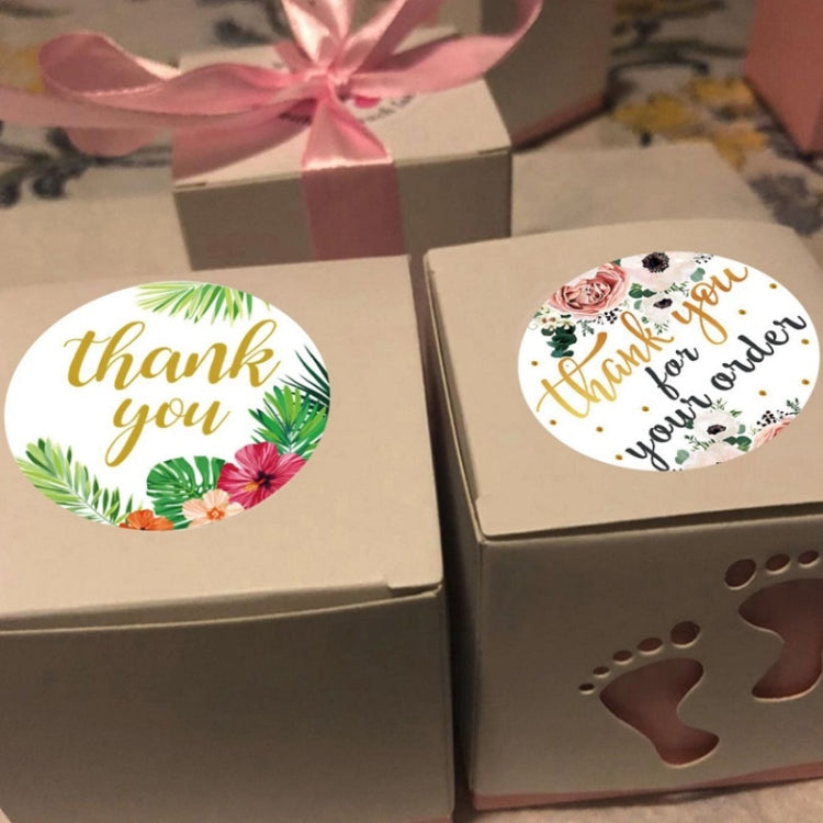 Roll Floral Thank You Stickers Wedding Party Decoration Stickers, 3.8cm / 1.5 Inch