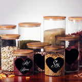 PVC Erasable Stickers Kitchen Food Marking Love Blackboard Stickers, 60x40mm